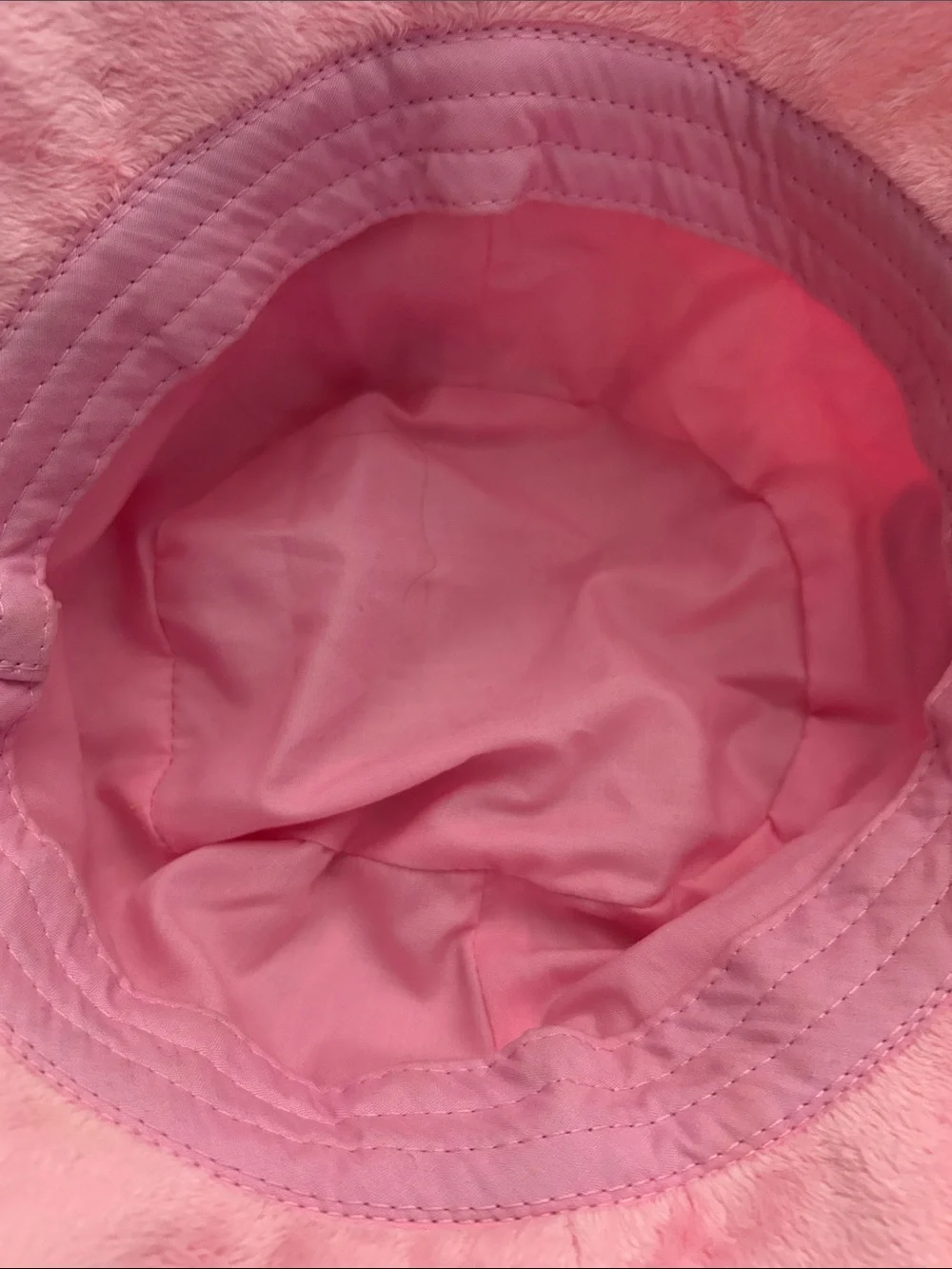 Trixie Cosmetics Plush Pink Bucket Hat with Embroidered Heart